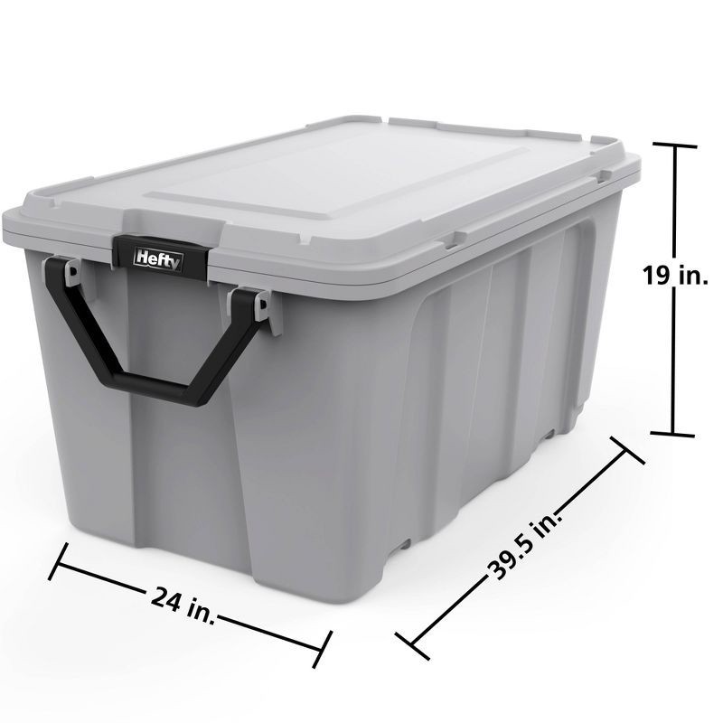 slide 5 of 9, Hefty 50gal MAX PRO Storage Tote Alloy Gray, 50 gal