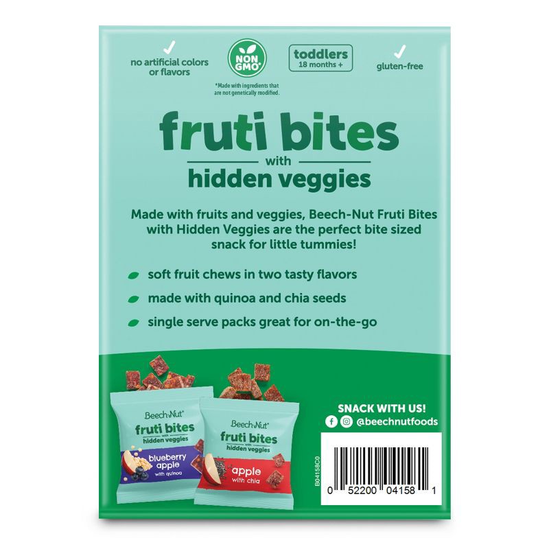 slide 2 of 16, Beech-Nut Hidden Veggies Fruit Bites Blueberry Apple Quinoa Baby Food - 7.6oz, 7.6 oz