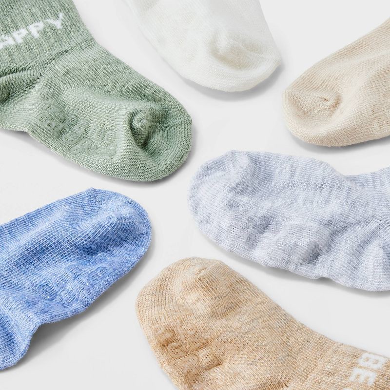 slide 3 of 3, Baby Kids' 10pk Low Cut Socks - Cat & Jack™ 12-24M: Rib Cuffs, Midweight Knit, Solid & Classic Patterns, 10 ct