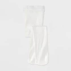 Baby Girls' 'Bows' Tights - Cat & Jack™ White 12-24M: High Waisted Knit Hosiery, Opaque Nylon Spandex