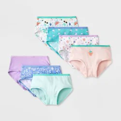 Toddler Girls' 7pk 'Fruit' Briefs - Cat & Jack™ 4T: Cotton Knit, Low Rise, Full Waistband Elastic, Botanical & Food Patterns
