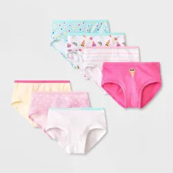 Toddler Girls' 7pk 'Ice Cream' Briefs - Cat & Jack™ 4T: Cotton Knit, Floral & Food Patterns, Low Rise