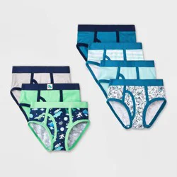 Toddler Boys' 7pk 'Dinos' Briefs - Cat & Jack™ 2T-3T: Cotton Knit Underwear, Dinosaur & Stripes, Mid Rise, Elastic Waistband