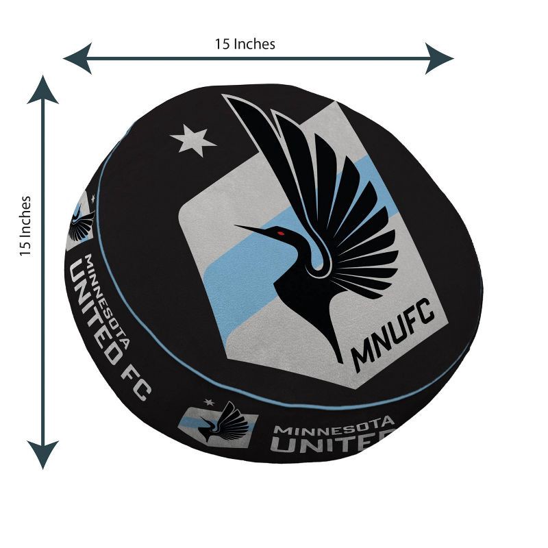 slide 3 of 3, MLS Minnesota United FC Circle Plushlete Pillow: Sports Team Logo, Round, Indoor Use, 1 ct