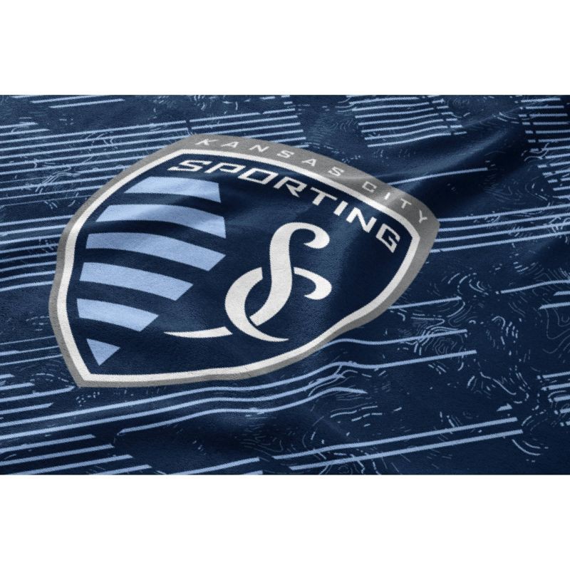 slide 2 of 3, MLS Sporting KC Tech Crest Ultra Cozy Throw Blanket: Sports Team Logo Plush, 1 ct