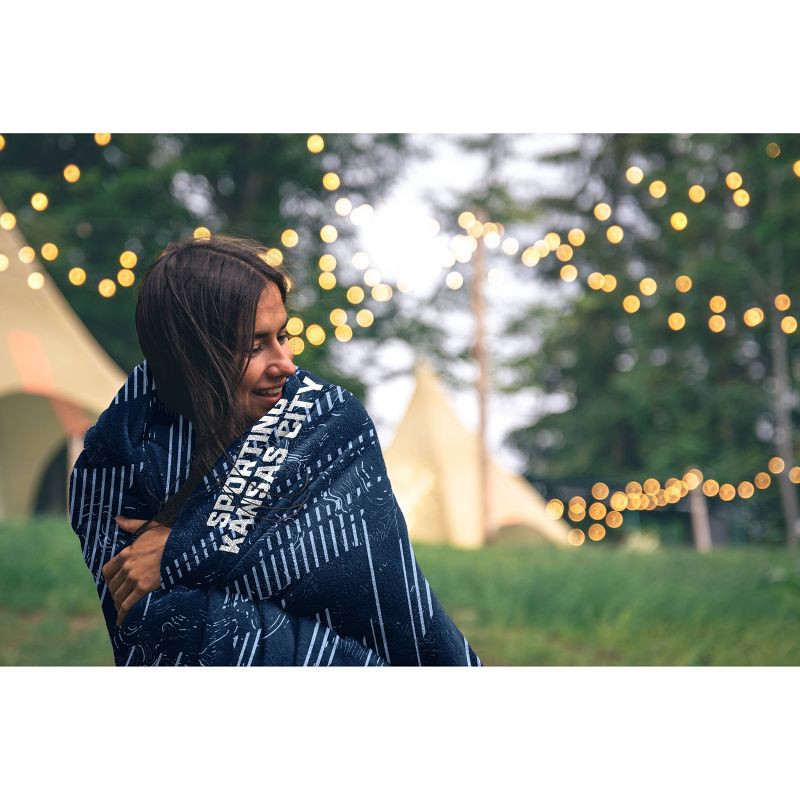 slide 3 of 3, MLS Sporting KC Tech Crest Ultra Cozy Throw Blanket: Sports Team Logo Plush, 1 ct