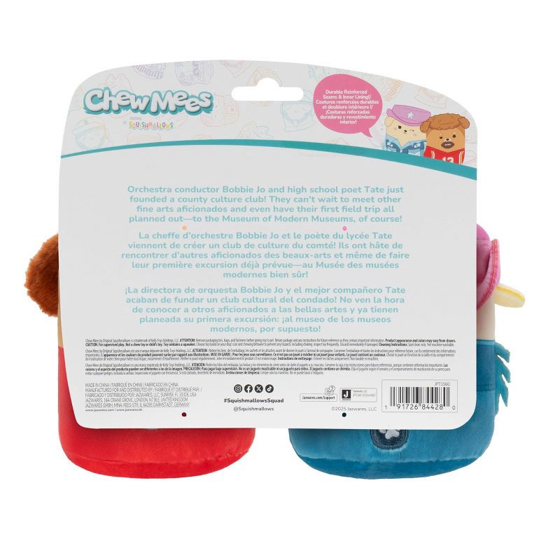 slide 3 of 10, Chew Mees by Squishmallows Cowgirl and Football Player Dog Plush Toy, 1 ct