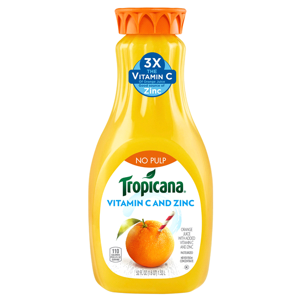 slide 1 of 3, Tropicana Vitamin C and Zinc No Pulp Orange Juice - 59 fl oz, 59 fl oz