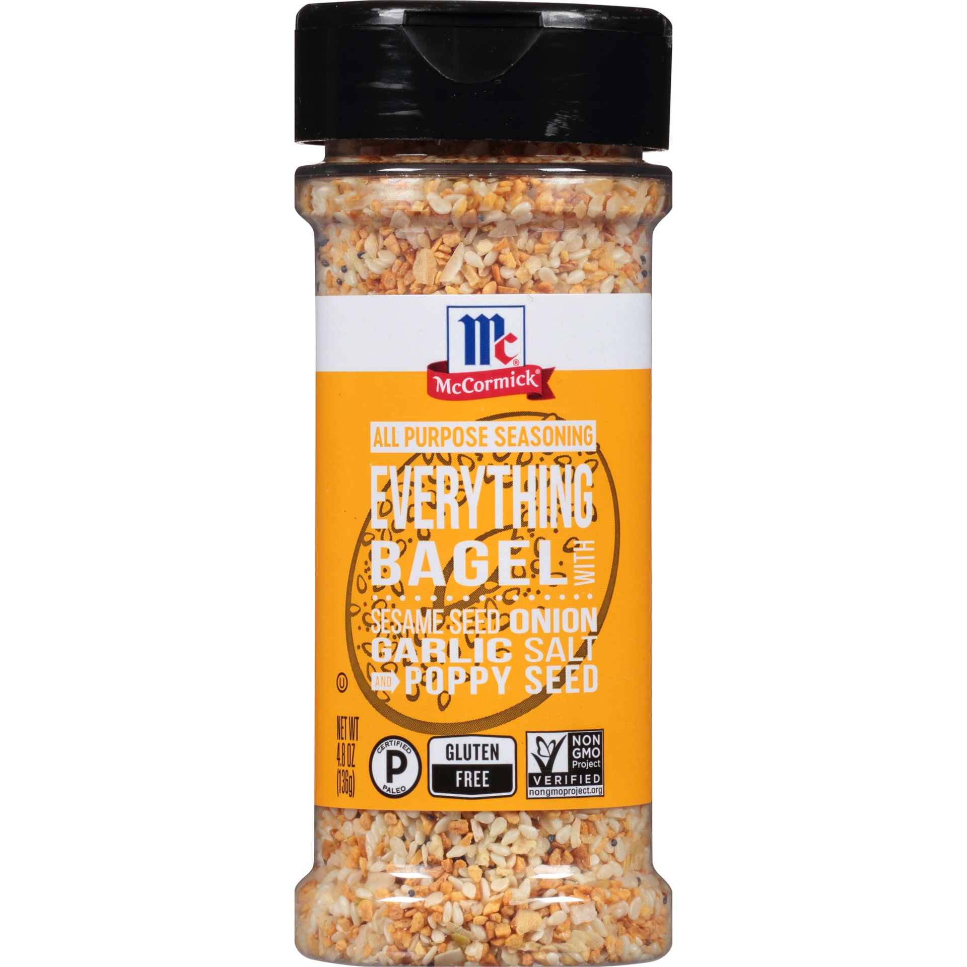 slide 1 of 7, McCormick Everything Bagel All Purpose Seasoning, 4.8 oz, 4.8 oz