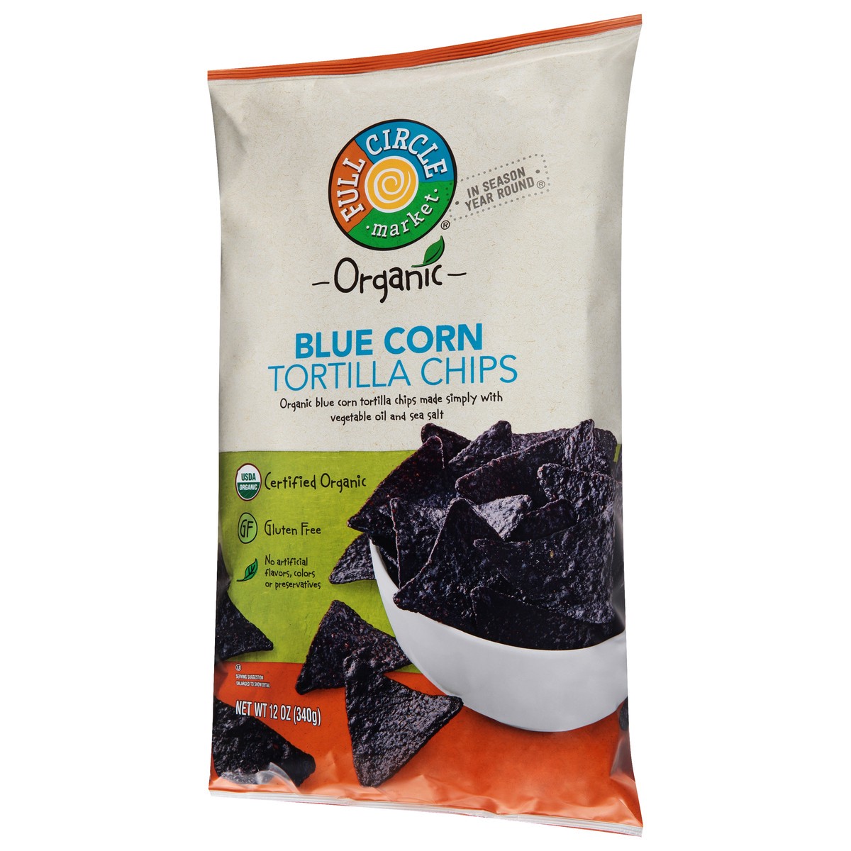 slide 7 of 9, Full Circle Market Organic Blue Corn Tortilla Chips 12 oz, 12 oz