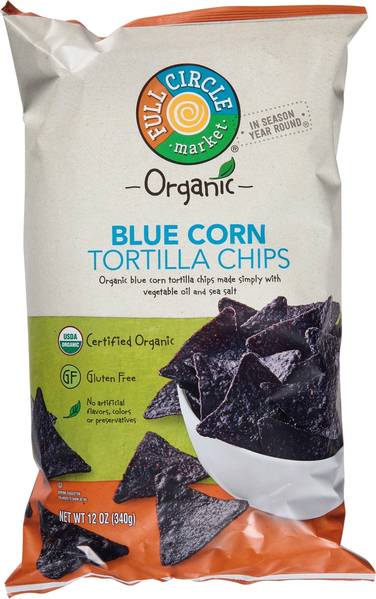 slide 6 of 9, Full Circle Market Organic Blue Corn Tortilla Chips 12 oz, 12 oz