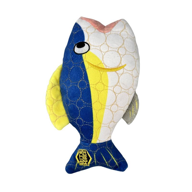 slide 3 of 8, Bite Force Built with Kevlar Tough Tuna Dog Plush Toy, 1 ct