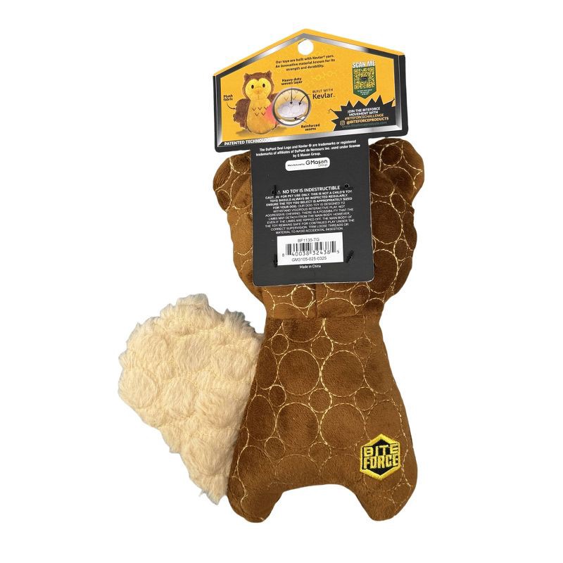 slide 2 of 8, Bite Force Built with Kevlar Tough Squirrel Dog Plush Toy, 1 ct
