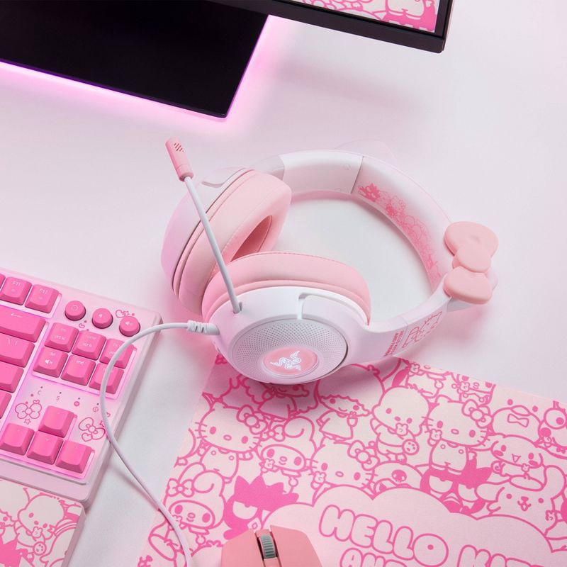 slide 3 of 7, Razer Kraken Kitty V2 Wired USB A Gaming Headset with Kitty Ears and Chroma RGB Lighting - Hello Kitty Edition: Compatible with Personal Computer, 1 ct