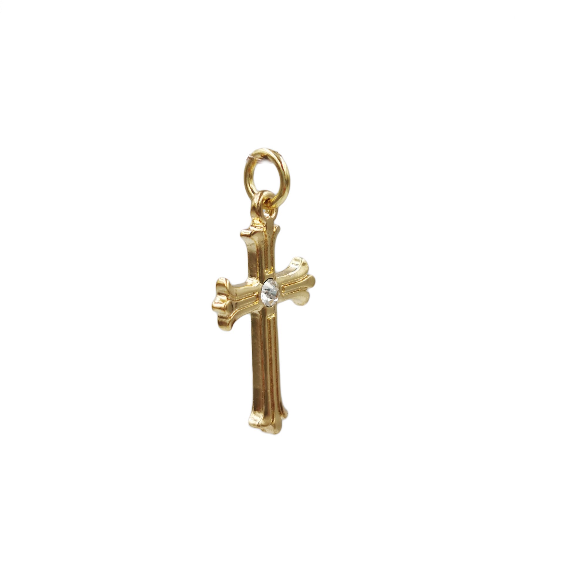 slide 3 of 4, Charmalong 14k Gold Plated Crystal Cross Charm By Bead Landing, 1.1 in x 0.6 in x 0.2 in