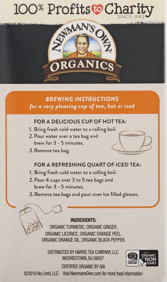 Newman's Own Organic Turmeric Ginger Herbal Tea 20 ct Shipt