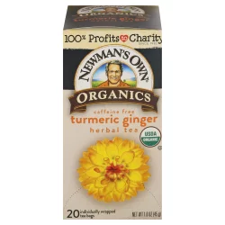 Newman's Own Herbal Tea, Turmeric Ginger, Caffeine Free, Bags - 20 ct