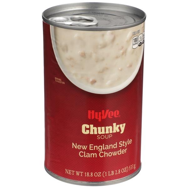 slide 1 of 1, Hy-vee New England Style Clam Chowder Chunky Soup, 18.8 oz