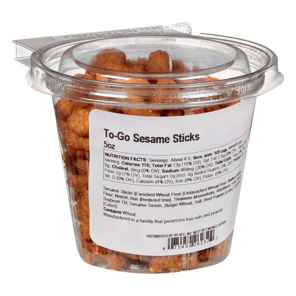 slide 1 of 1, Hy-Vee Sesame Sticks, To-Go, 5 oz