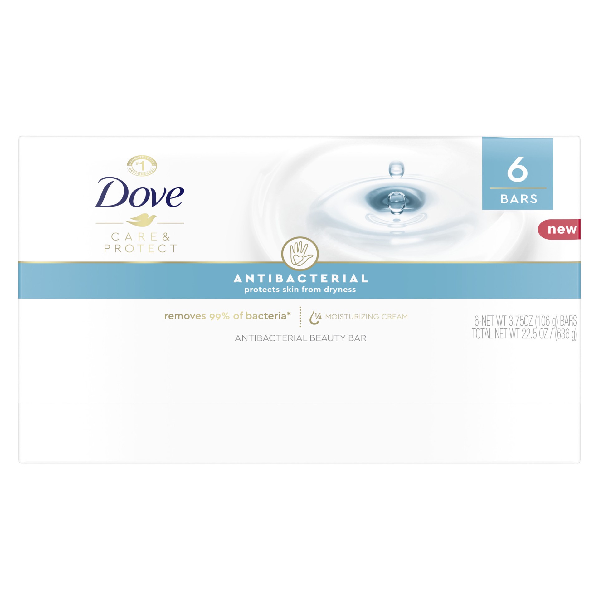 slide 3 of 6, Dove Beauty Bar Antibacterial, 3.75 oz, 6 Bars, 3.75 oz