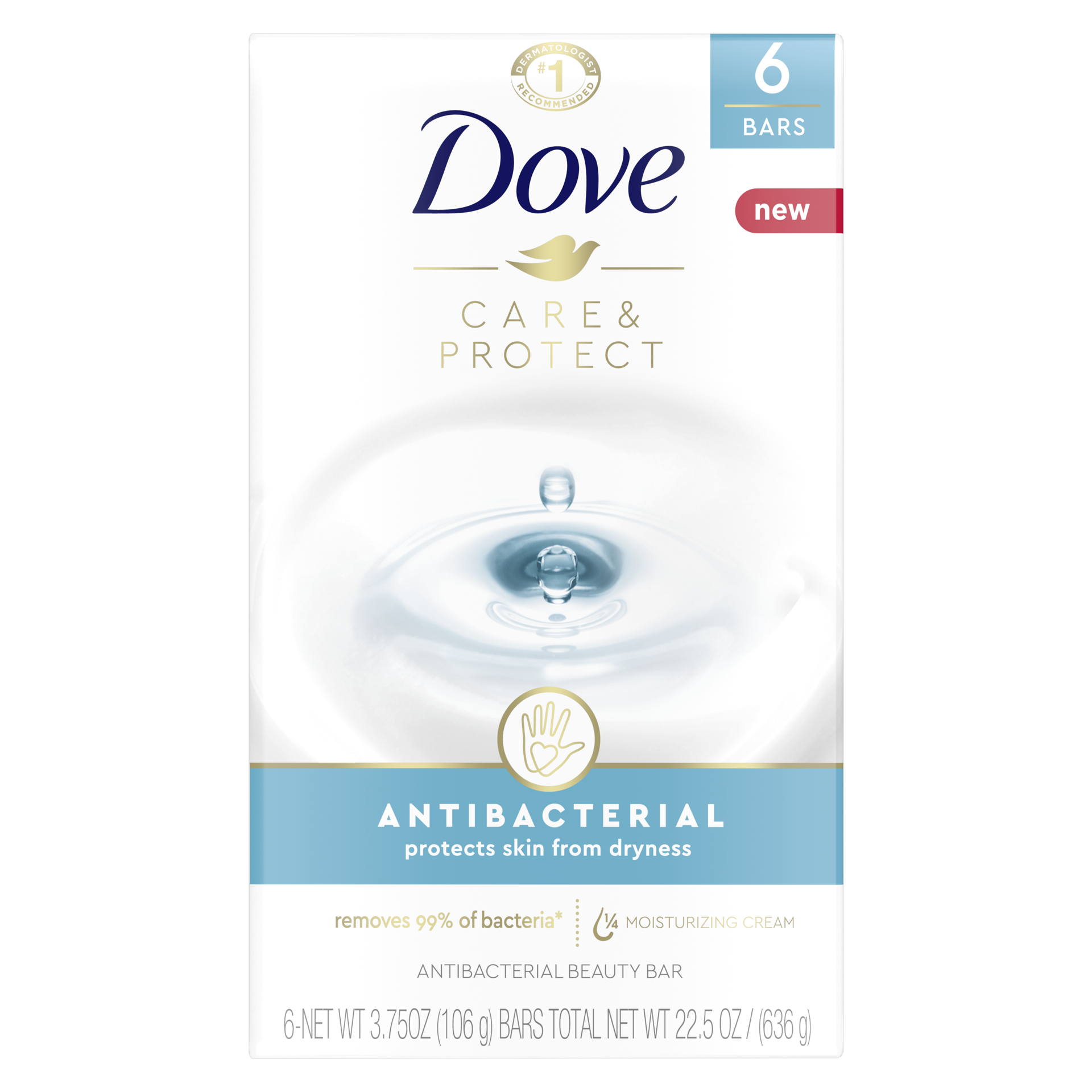 slide 5 of 6, Dove Beauty Bar Antibacterial, 3.75 oz, 6 Bars, 3.75 oz