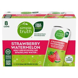 Simple Truth Strawberry Watermelon Sparkling Seltzer Water Cans