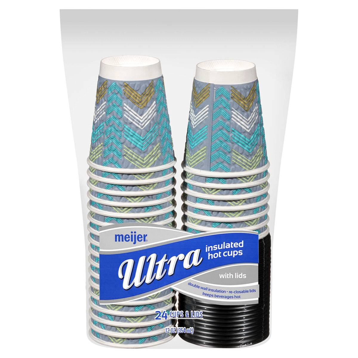 Meijer Insulated Hot Cups and Lids 12 oz, 24 ct Shipt