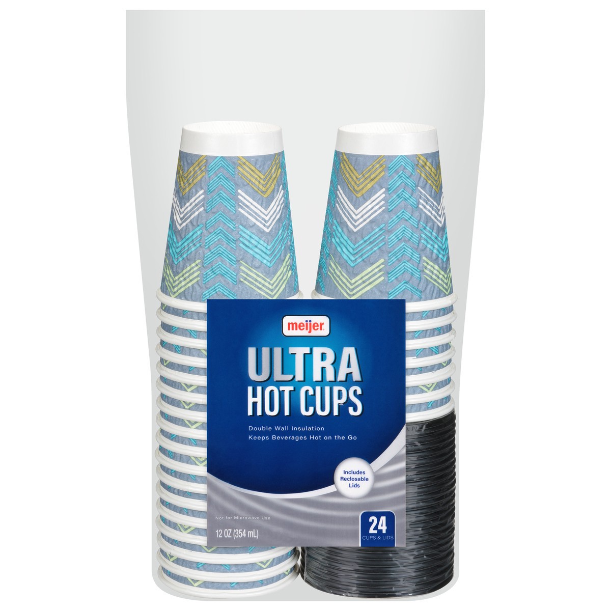slide 1 of 9, Meijer Insulated Hot Cups and Lids, 12 oz, 24 ct