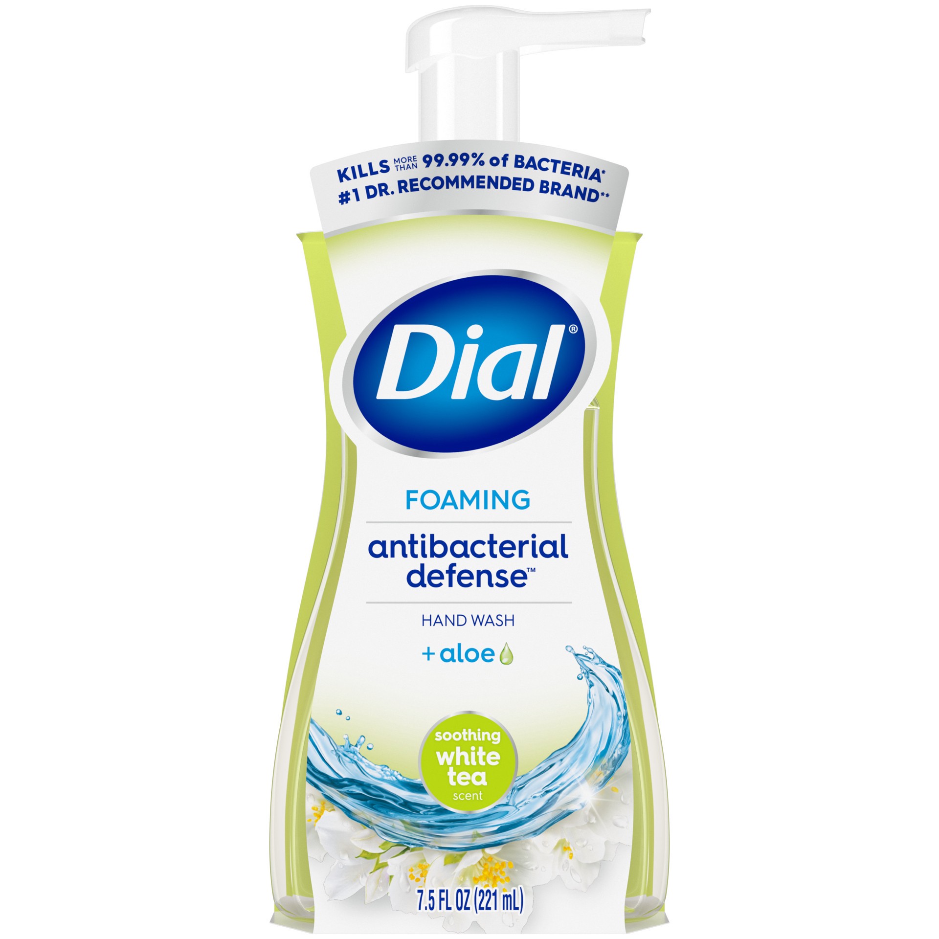 slide 1 of 5, Dial Antibacterial Foaming Hand Wash, Soothing White Tea, 7.5 fl oz, 7.50 fl oz