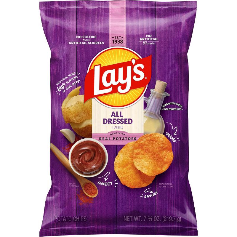slide 1 of 6, Lay's All Dressed Potato Chips - 7.75oz, 7.75 oz
