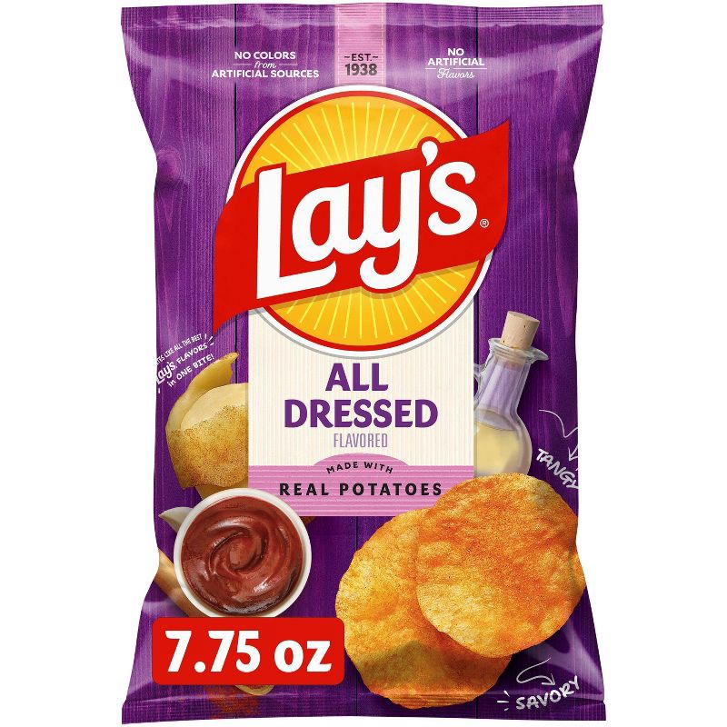 slide 1 of 7, Lay's All Dressed Potato Chips - 7.75oz, 7.75 oz