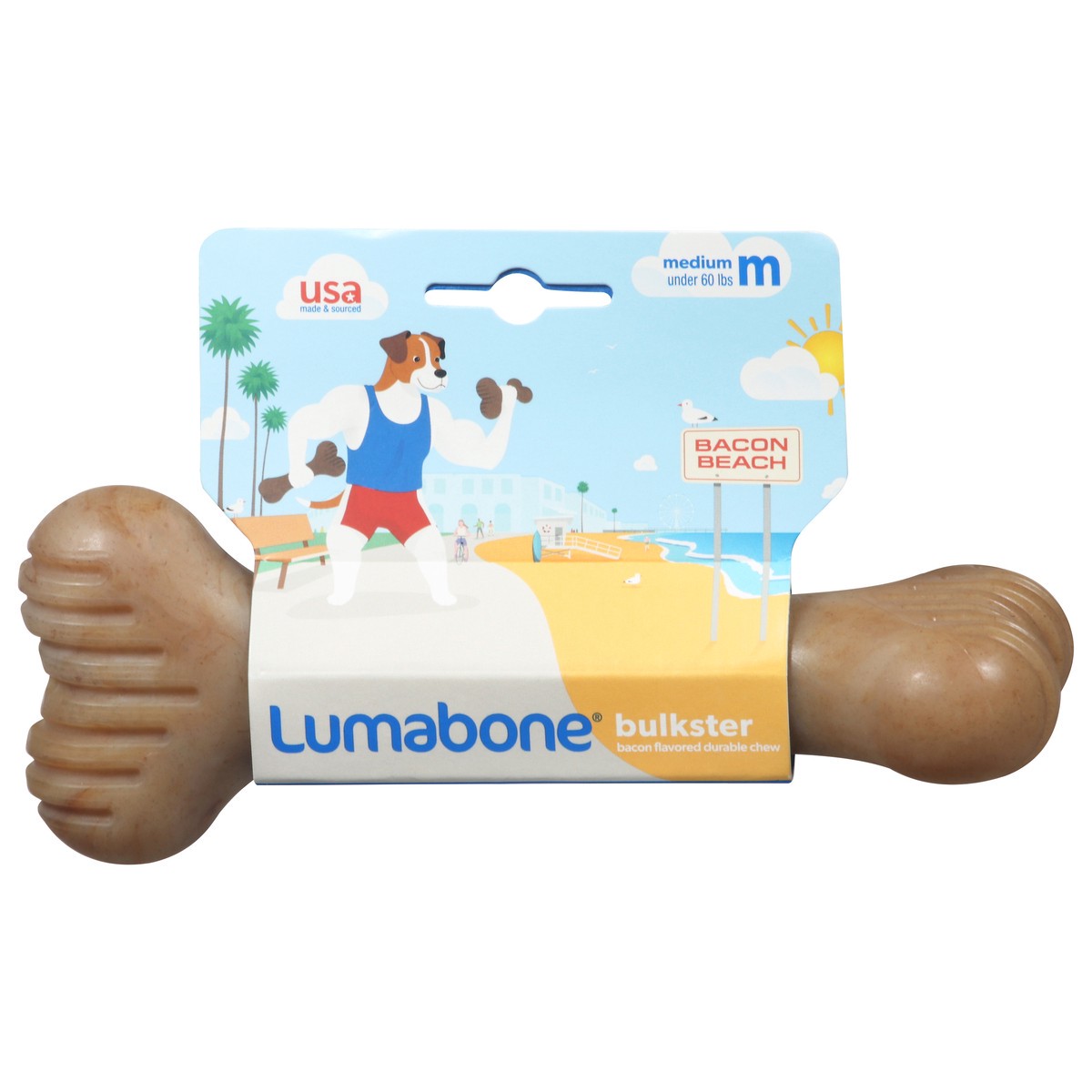 slide 5 of 9, LumaBone Bacon Durable Chew Medium 1 ea, 1 ct