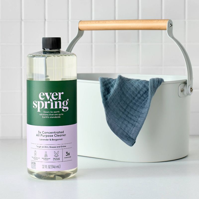 slide 2 of 4, Lavender & Bergamot Ultra-Concentrated All Purpose Cleaner - 32 fl oz - Everspring™, 32 fl oz