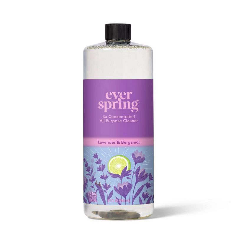 slide 1 of 4, Lavender & Bergamot Ultra-Concentrated All Purpose Cleaner - 32 fl oz - Everspring™, 32 fl oz