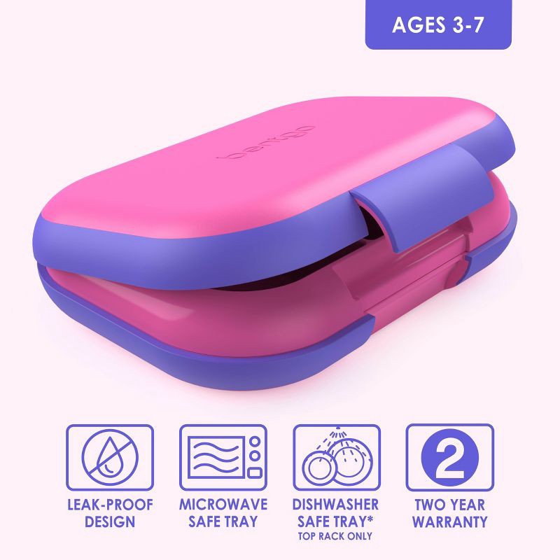 slide 3 of 7, Bentgo Kids' Chill Leak-Proof Lunch Bento Box - Electric Pink: Solid Pattern, Ages 3-7, 1 ct