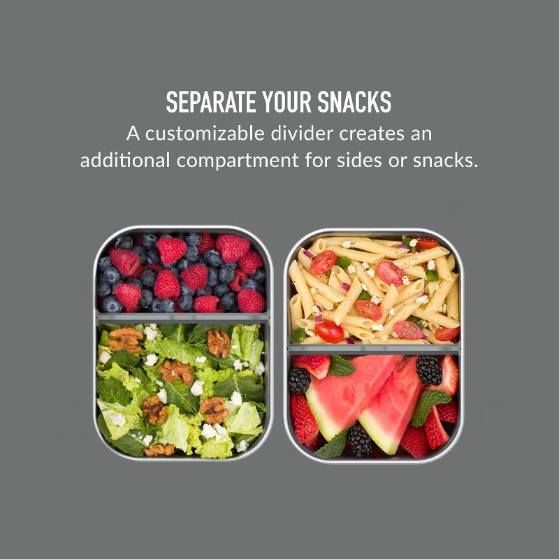 slide 5 of 8, Bentgo Microsteel Leakproof Lunch Bento Box - Silver: Bentgo Stainless Steel Lunchbox, 1 ct
