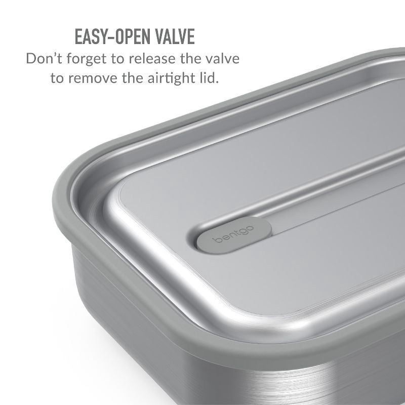 slide 6 of 8, Bentgo Microsteel Leakproof Lunch Bento Box - Silver: Bentgo Stainless Steel Lunchbox, 1 ct