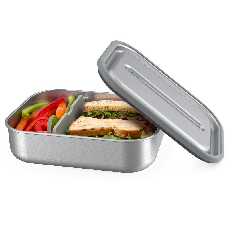 slide 1 of 8, Bentgo Microsteel Leakproof Lunch Bento Box - Silver: Bentgo Stainless Steel Lunchbox, 1 ct