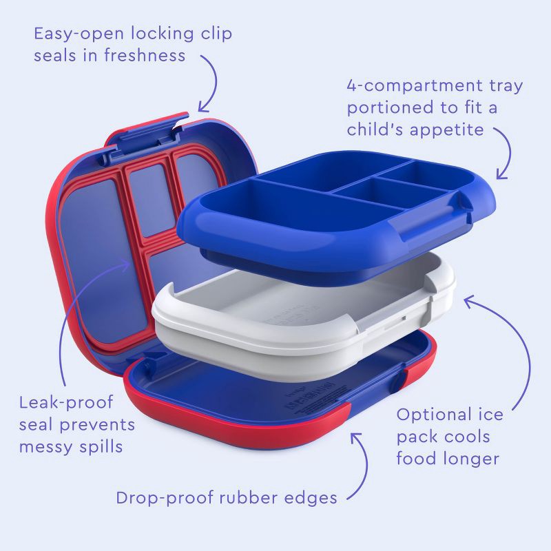 slide 5 of 7, Bentgo Kids' Chill Leak-Proof Lunch Bento Box - Royally Blue: Storage Container, Ages 3-7, 1 ct