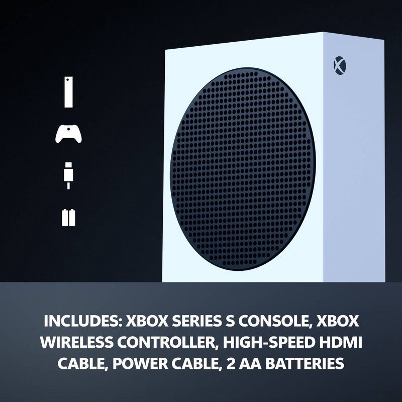 slide 4 of 7, Microsoft Xbox Console Series S White with 1TB: USB-C Connection & Wi-Fi 5, 1 ct