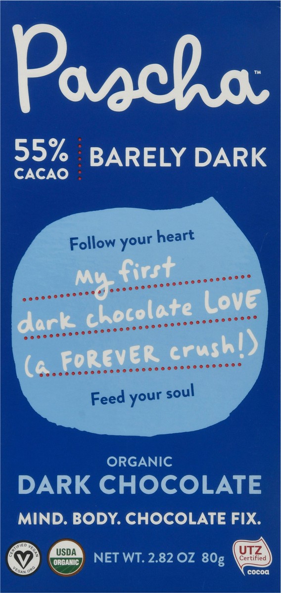 slide 9 of 12, Pascha Dark Chocolate Bar 55% Cacao, 2.82 oz