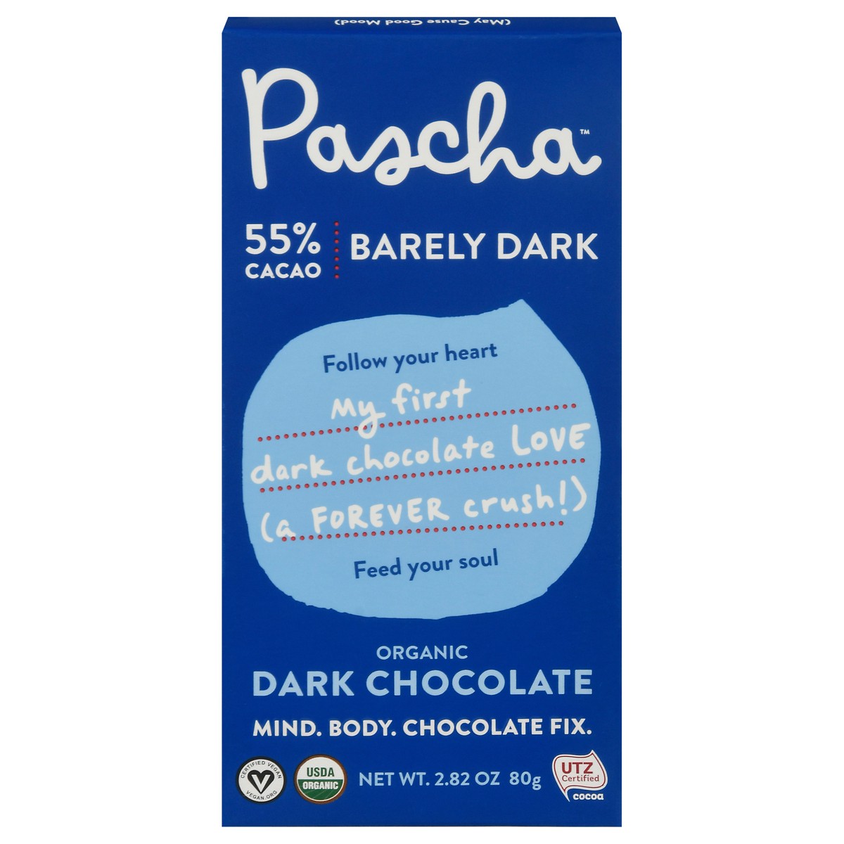 slide 1 of 12, Pascha Dark Chocolate Bar 55% Cacao, 2.82 oz