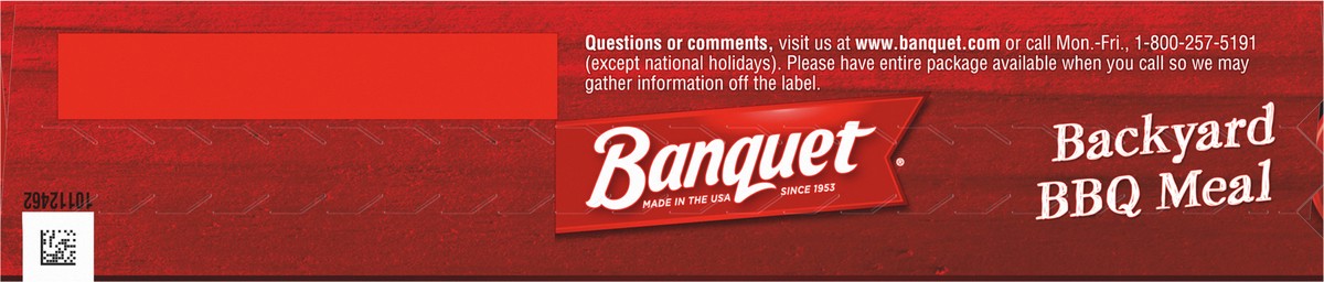 slide 2 of 12, Banquet Backyard BBQ Meal Rib-Shaped Patty With Macaroni & Cheese Frozen Meal, 8 oz., 8 oz