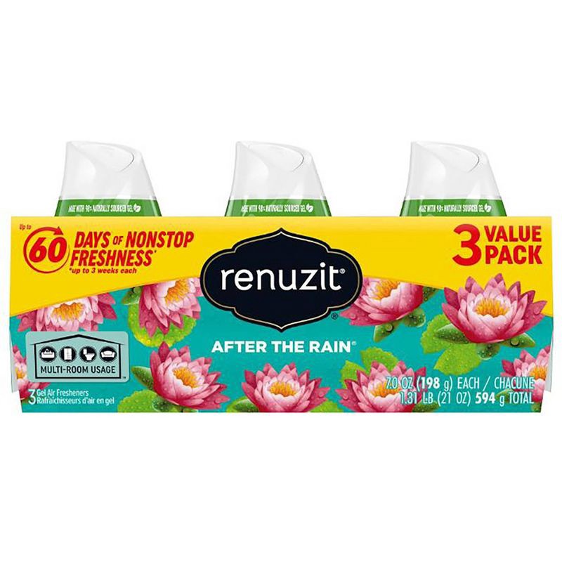 slide 1 of 5, Renuzit Gel Air Freshener - After the Rain - 7oz/3pk, 3 ct; 7 oz