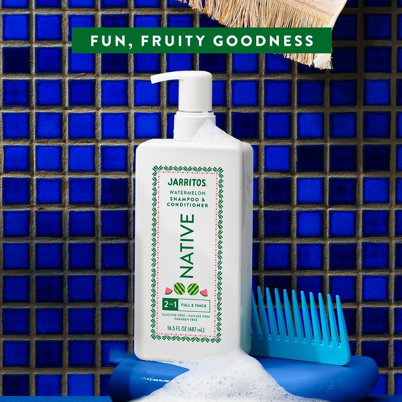 slide 2 of 7, Native Limited Edition Jarritos Watermelon Full & Thick 2-in-1 Shampoo and Conditioner - 16.5 fl oz, 16.5 fl oz