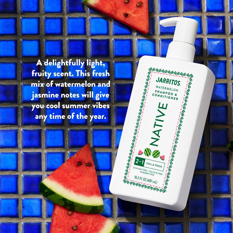 slide 4 of 7, Native Limited Edition Jarritos Watermelon Full & Thick 2-in-1 Shampoo and Conditioner - 16.5 fl oz, 16.5 fl oz