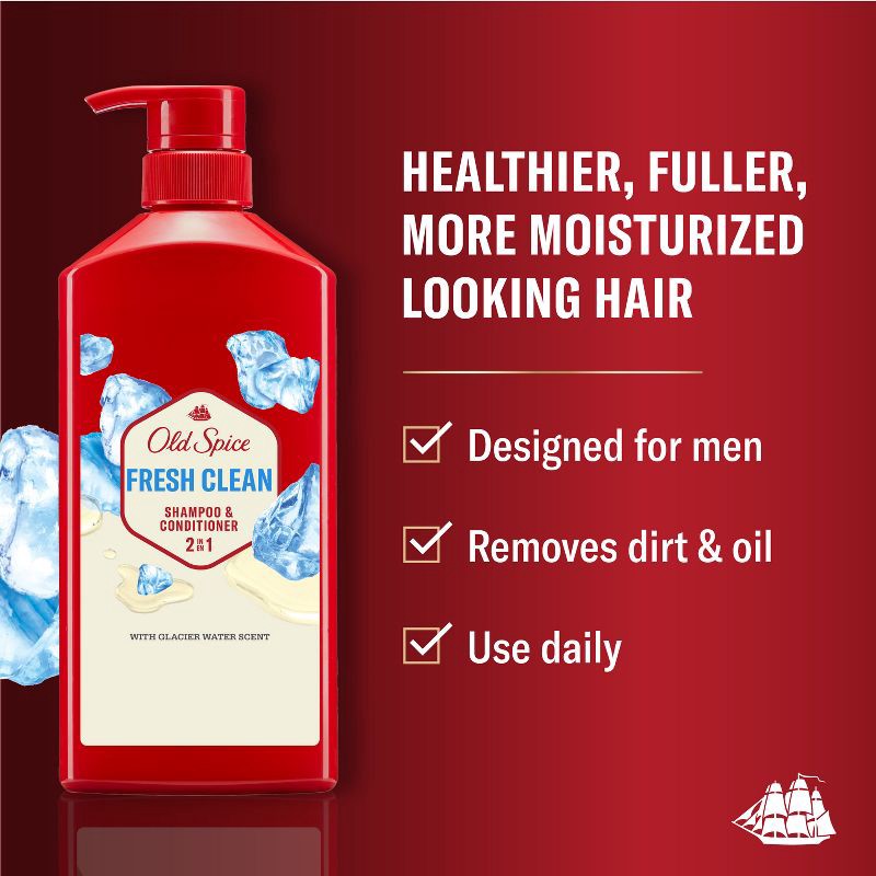 slide 2 of 9, Old Spice 2-in-1 Shampoos and Conditioner - Fresh Clean - 21.9 fl oz, 21.9 fl oz