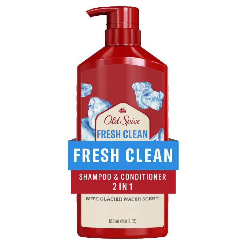 slide 1 of 9, Old Spice 2-in-1 Shampoos and Conditioner - Fresh Clean - 21.9 fl oz, 21.9 fl oz
