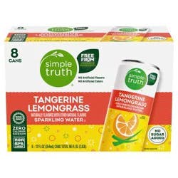 Simple Truth Tangerine Lemongrass Sparkling Seltzer Water Cans - 8 ct; 12 fl oz