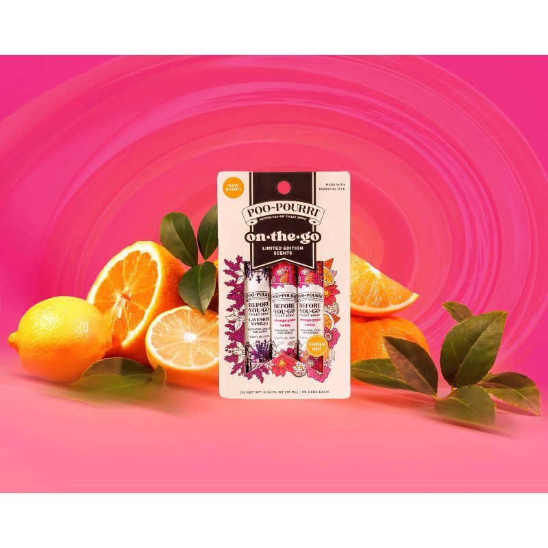 slide 5 of 15, Poo-Pourri 2 fl oz Yuzu Twist Toilet Spray Orange, 2 fl oz